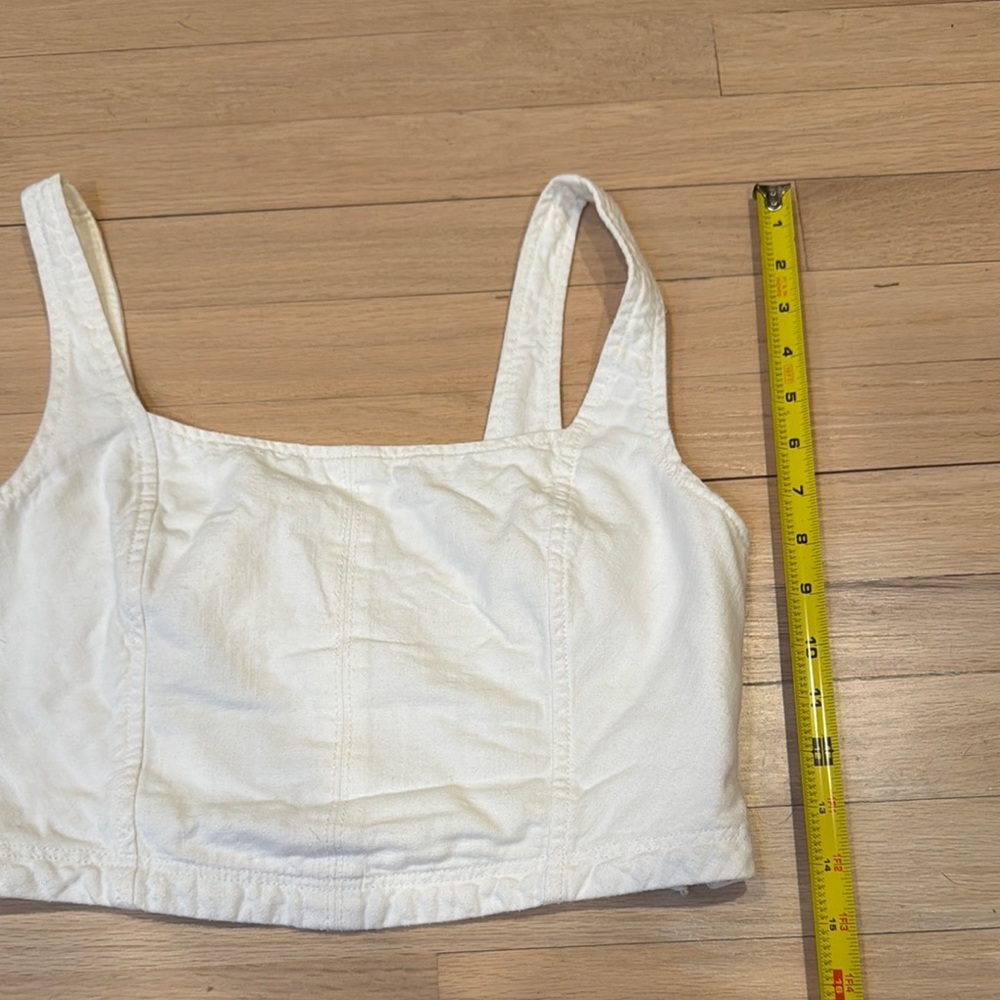 Pilcro White Cropped Tank Top - Picture 5 of 10